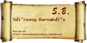 Sárossy Barnabás névjegykártya