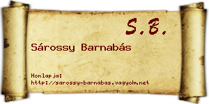 Sárossy Barnabás névjegykártya