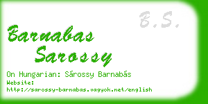 barnabas sarossy business card